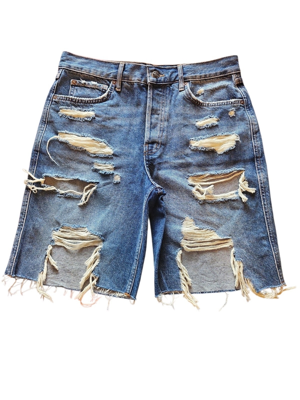 We The Free Big Sur Coast Boyfriend Shorts 28 Distressed Bermuda NWOT - Picture 2 of 6